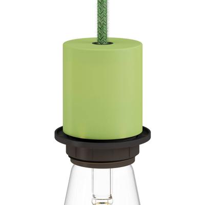 Fitting lamp koper e27 glad ontwerp met lampenkap ring
