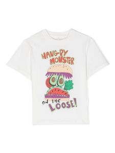 Stella McCartney Kids t-shirt à imprimé Burger Monster - Blanc