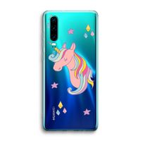 Roze eenhoorn: Huawei P30 Transparant Hoesje