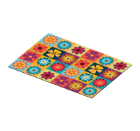 Gekleurde bloementegels Moderne placemats