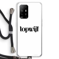 Topwijf Wit: Oppo A94 5G Transparant Hoesje met koord