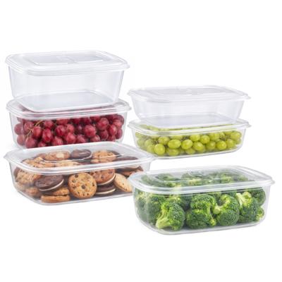 Plasticforte Vershoudbakjes set Classic - 6x stuks - vriezer / magnetron - kunststof - diverse maten