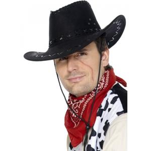 Cowboyhoed - zwart - suede look - volwassenen - western - verkleedhoed - Carnaval