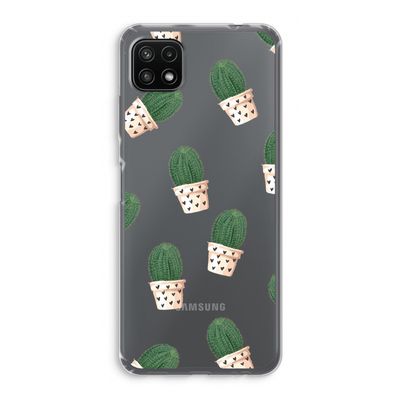 Cactusprint roze: Samsung Galaxy A22 5G Transparant Hoesje