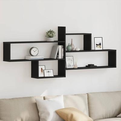 Wandplank Zwart Eiken 167,5x18x68 cm Engineered Wood