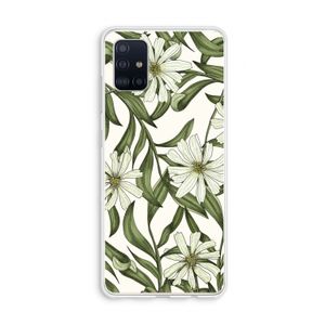 Wit bloemenpatroon: Galaxy A51 4G Transparant Hoesje