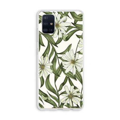 Wit bloemenpatroon: Galaxy A51 4G Transparant Hoesje