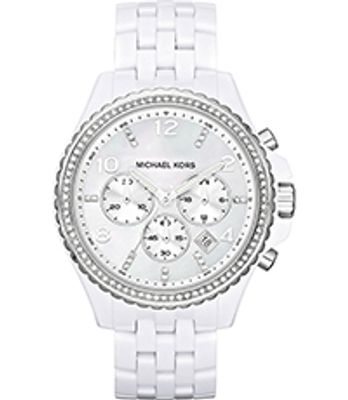 Horlogeband Michael Kors MK5489 Roestvrij staal (RVS) Wit 20mm