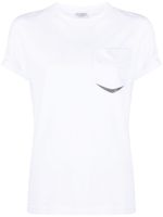 Brunello Cucinelli t-shirt à ornements métalliques - Blanc