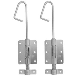 AMIG Verticaal schuifslot/plaatgrendel - 2x - staal - 35 x 6.2cm - verzinkt - zilver - schutting -