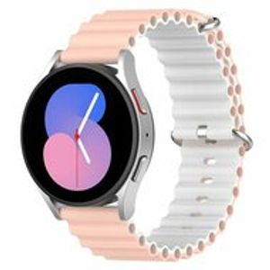 Ocean Style bandje - Lichtroze / wit - Samsung Galaxy Watch 6 - 40mm & 44mm