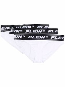 Philipp Plein lot de 3 culottes à bande logo - Blanc