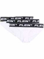 Philipp Plein lot de 3 culottes à bande logo - Blanc - thumbnail