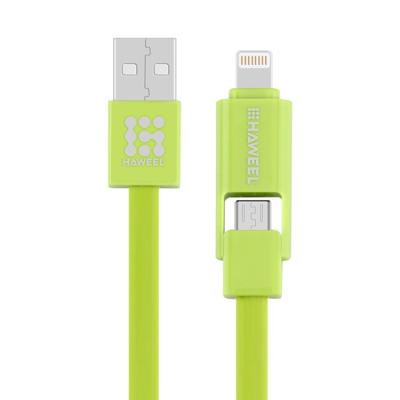 HAWEEL 2 in 1 Micro USB & 8 Pin naar USB Data Sync & laad kabel voor iPhone 6s & 6s Plus / iPhone 6 & 6 Plus / 5 & 5S, Samsung Galaxy S6 / S5, Kabel l