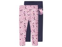 Set van 2 kinder thermoleggings (Donkerblauw/lichtroze, 122/128)