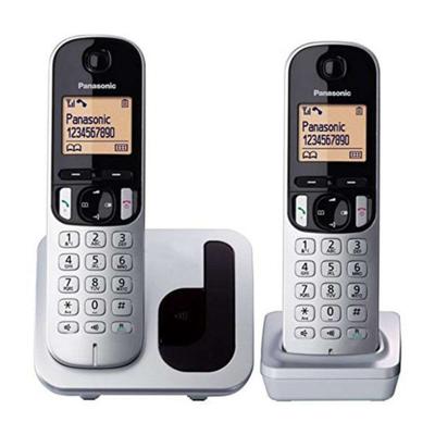 Draadloze telefoon Panasonic KXTGC212SPS Amber Zilverkleurig Metaal