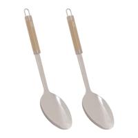 5Five lepel Paris - 2x - 32 cm - RVS - aluminium - beige/zilver - keukengerei