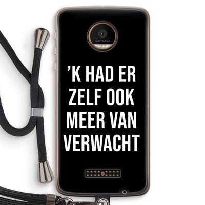 Meer verwacht - Zwart: Motorola Moto Z Force Transparant Hoesje met koord
