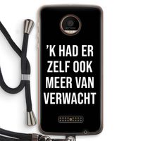Meer verwacht - Zwart: Motorola Moto Z Force Transparant Hoesje met koord