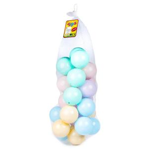 Kunststof ballenbak ballen - pastel kleuren - 24x stuks - ca 7,5 cm   -