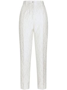 Dolce & Gabbana pantalon fuselé à broderies - Blanc