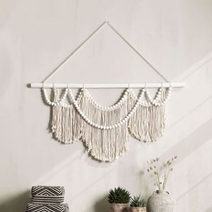 MUST Living Wanddecoratie Boho Chic Macramé - Wit