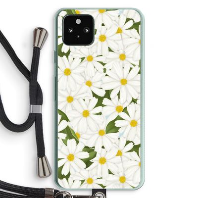 Summer Daisies: Pixel 5a 5G Transparant Hoesje met koord