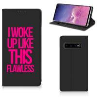 Samsung Galaxy S10 Hoesje met tekst Woke Up - Origineel Cadeau Zelf Maken Samsung Galaxy S10 Hoesje met tekst Woke Up - Origineel Cadeau Zelf Maken
