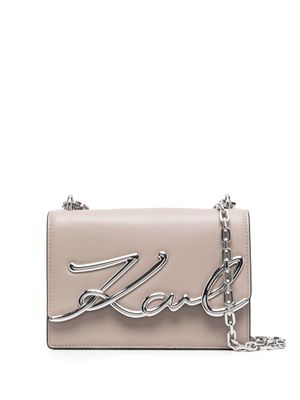 Karl Lagerfeld petit sac porté épaule K/Signature - Gris