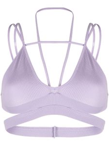 ANDREĀDAMO haut crop nervuré à découpes - Violet