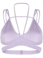 ANDREĀDAMO haut crop nervuré à découpes - Violet