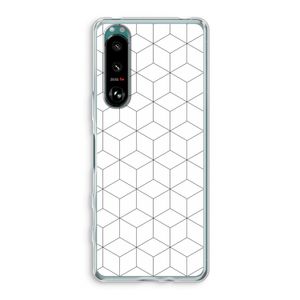 Zwart-witte kubussen: Sony Xperia 5 III Transparant Hoesje