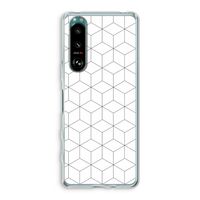 Zwart-witte kubussen: Sony Xperia 5 III Transparant Hoesje