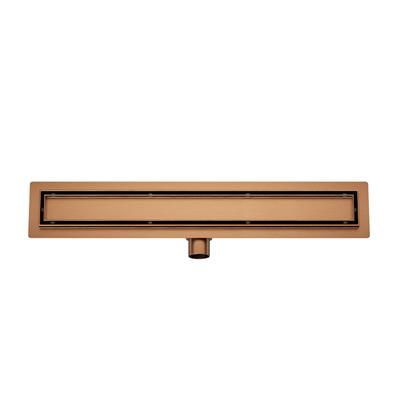 Wiesbaden Douchegoot met Tegelrooster en Flens Suus 80x7 cm Geborsteld Brons Koper