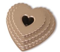 Nordic Ware Tulband / Bakvorm - Tiered Heart Bundt - Gietaluminium - 27 x 25 cm / 2.8 liter