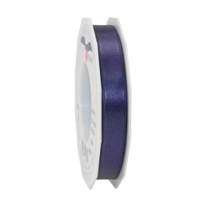 1x Luxe donkerblauwe satijnen lint rollen 1,5 cm x 25 meter cadeaulint verpakkingsmateriaal   -