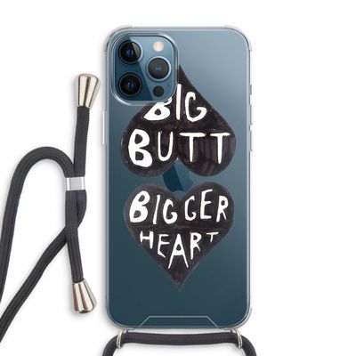 Big butt bigger heart: iPhone 12 Pro Max Transparant Hoesje met koord
