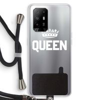 Queen zwart: Oppo A95 5G Transparant Hoesje met koord