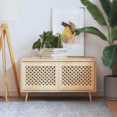 VidaXL Kastdeuren met latwerk 2 st 49,5x39,5 cm massief grenenhout