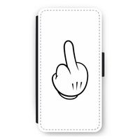 Middle finger white: iPhone 11 Pro Max Flip Hoesje