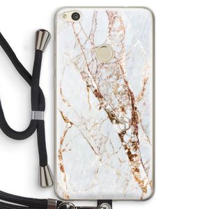 Goud marmer: Huawei Ascend P8 Lite (2017) Transparant Hoesje met koord