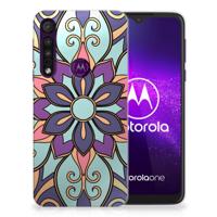 Motorola One Macro | TPU Case | Purple Flower