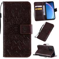 Gedrukt afdrukken zonnebloem patroon horizontale Flip PU lederen case voor iPhone 11 Pro met houder & kaartsleuven & portemonnee & Lanyard