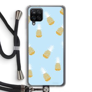 Ananasjes: Samsung Galaxy A12 Transparant Hoesje met koord