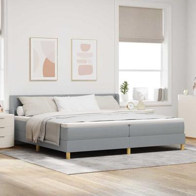 Boxspringbed met Matras in Lichtgrijs - 200 x 200 cm Stof
