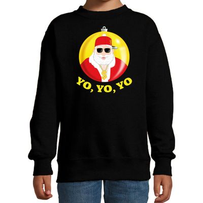 Kersttrui/sweater voor kinderen - Kerstman - zwart - Yo Yo Yo