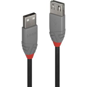 LINDY USB-kabel USB 2.0 USB-A stekker, USB-A bus 0.50 m Zwart 36701