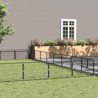 Hondenkennel 72 m² staal zwart