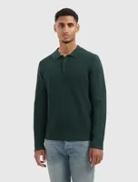 Pure Path Braided Structure Knit Polo Heren Donkergroen - Maat XL - Kleur: Donkergroen | Soccerfanshop