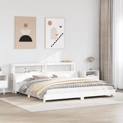 Bedframe zonder matras massief grenenhout wit 180x200 cm